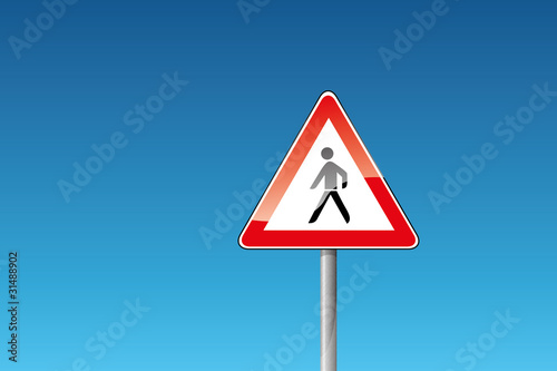 Verkehrszeichen Achtung Fußgänger Fussgänger