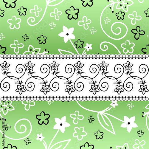 green background with a horizontal stripe