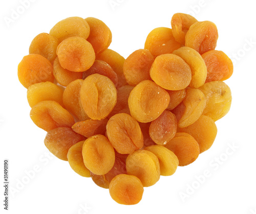 Heart of dried apricots