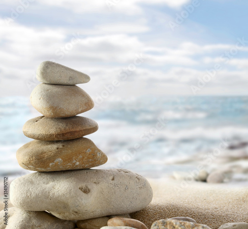 Stack of stones on the beach