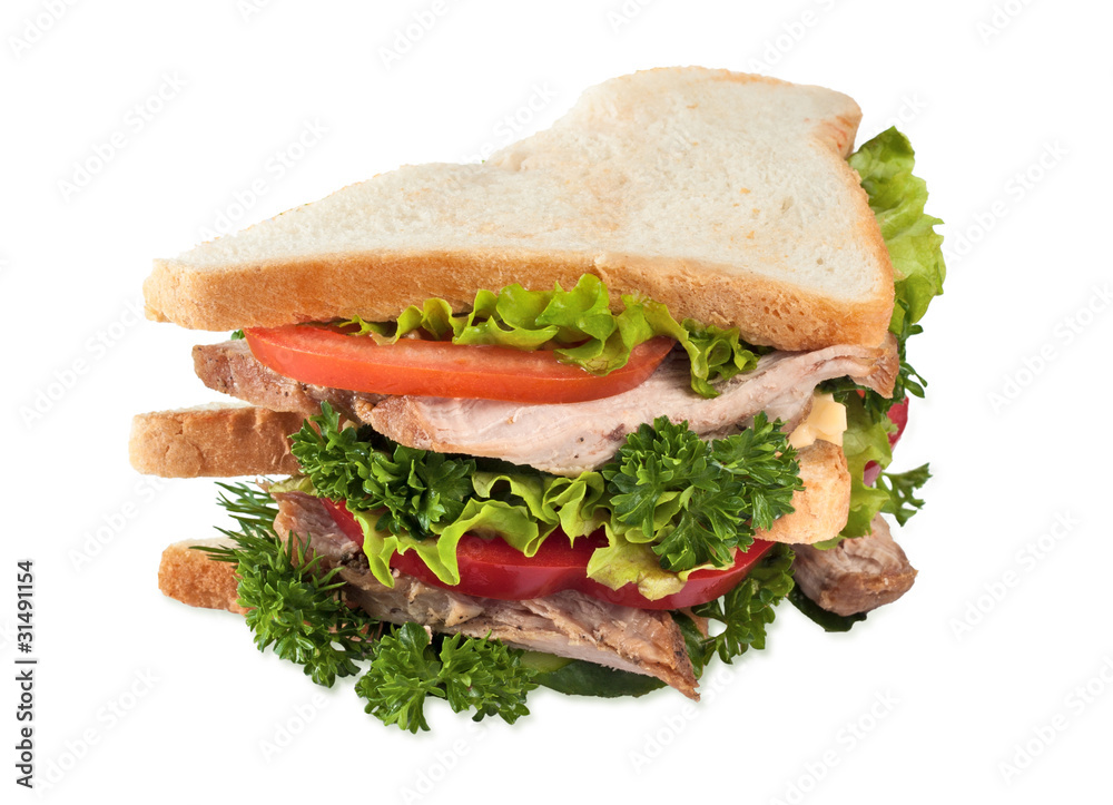 Big sandwich isolated on white Big sandwich isolated on white