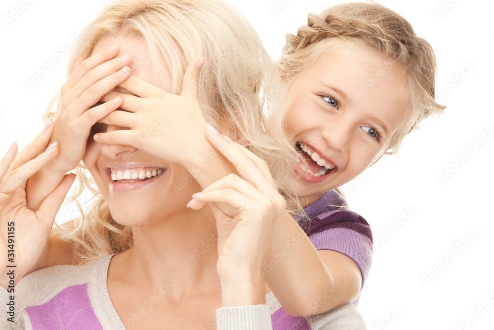 happy mother and little girl happy mother and little girl