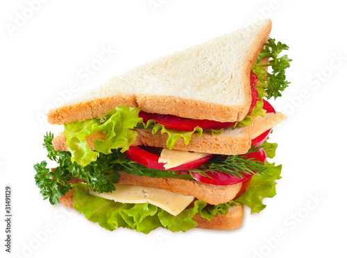 Big sandwich isolated on white