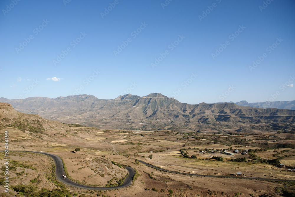 simien mountains landscape in ethiopia