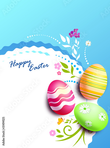cartolina di pasqua con uova decorate