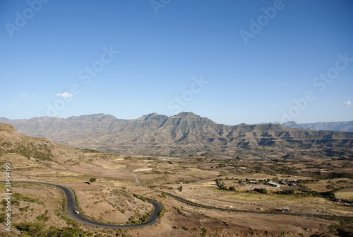 simien mountains landscape in ethiopia photo