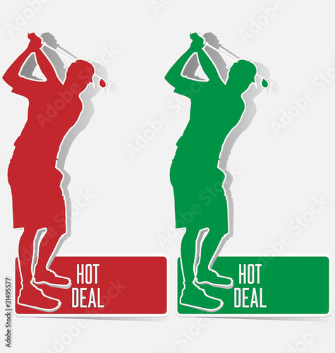 Golf hot deal label sticker vector