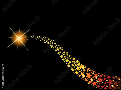 gold vector blazing comet