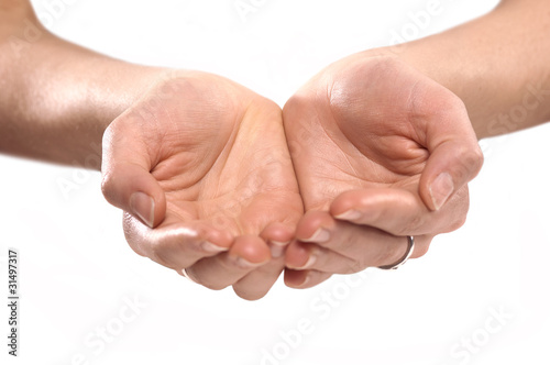 Female hands as if holding something
