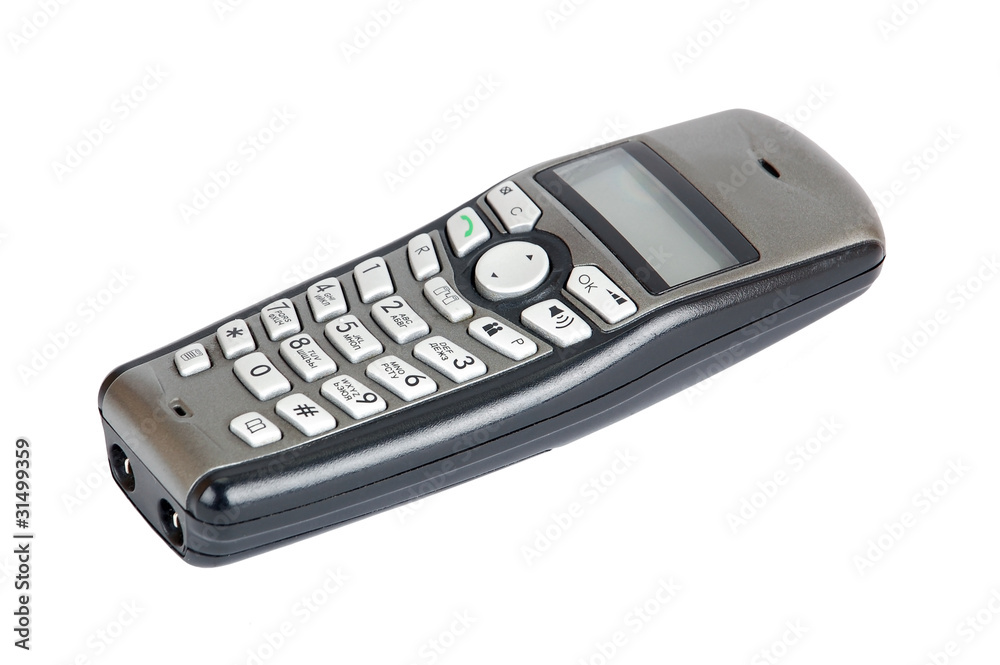 Cordless phone handset, isolated on white background Cordless phone handset, isolated on white background