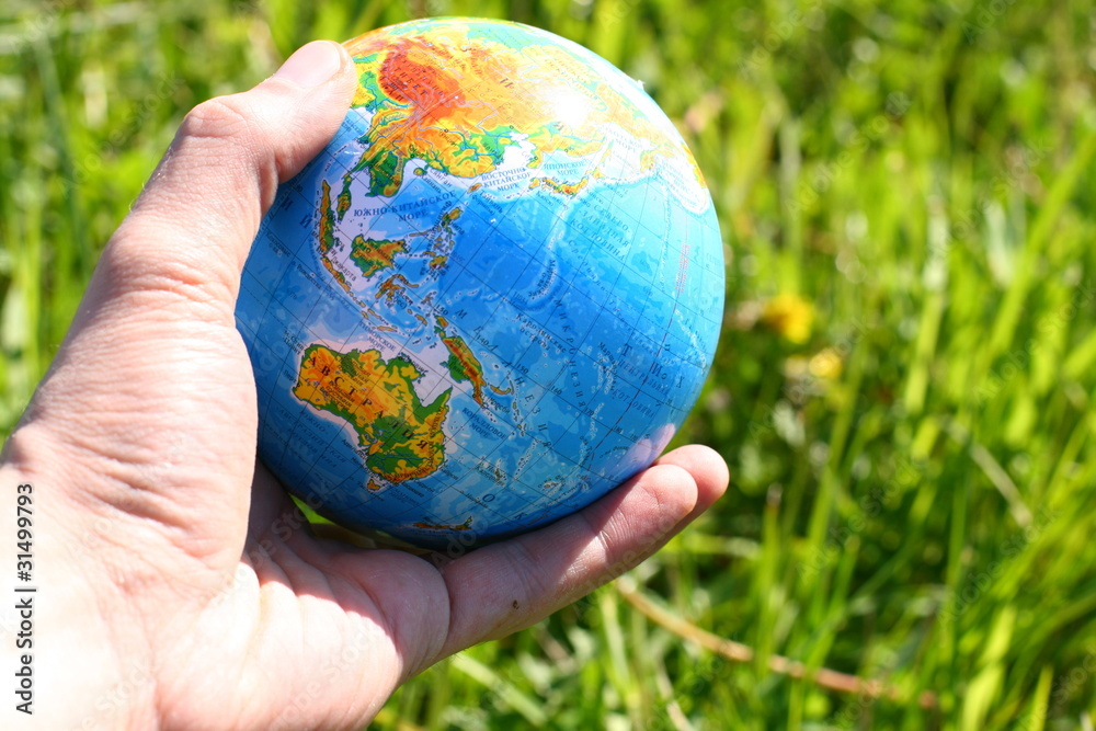 globe in hand globe in hand
