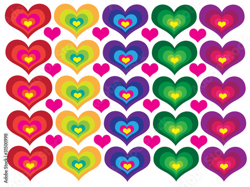 Symmetry colored hearts