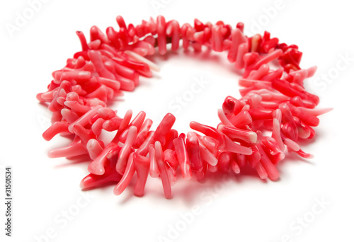 Pink handmade natural coral necklace