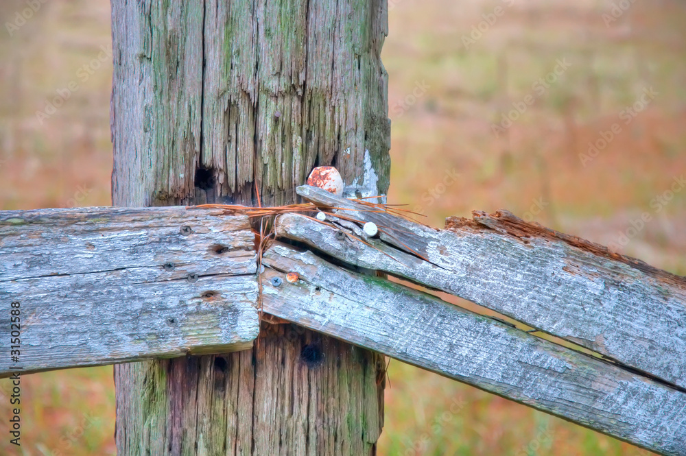 Close Up of a Wooden Fence That Is Falling Apart Close Up of a Wooden Fence That Is Falling Apart
