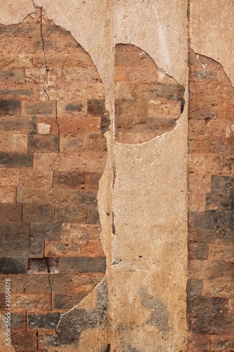 Ancient wall of Prasat Sikhoraphum Sanctuary, Surin, Thailand photo