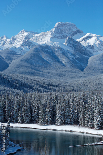 Winter scene of Mount Lougheed 02 photo