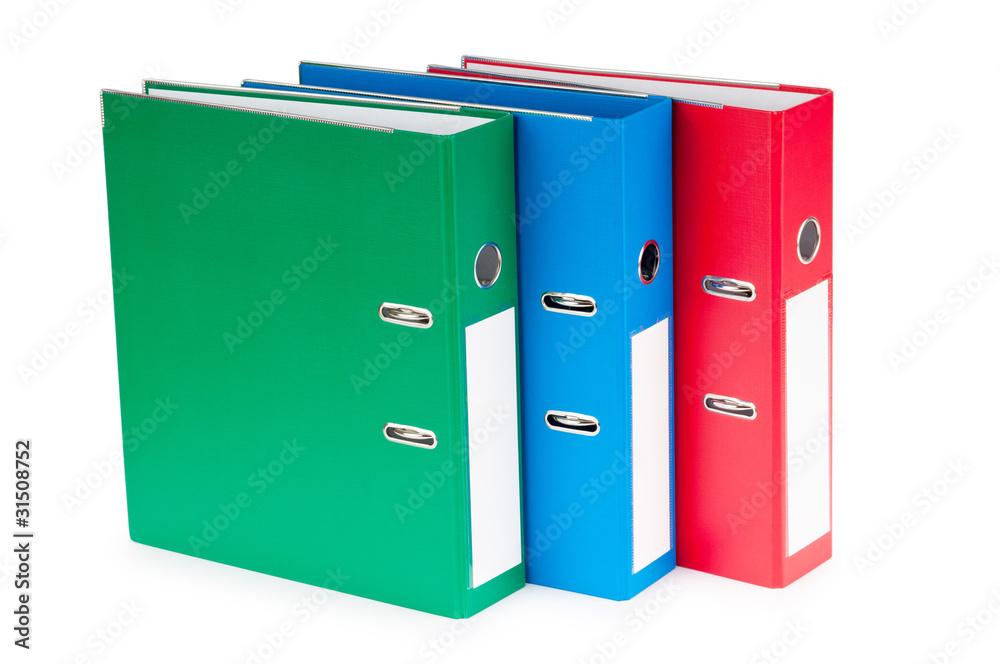 Office folders isolated on the white background Office folders isolated on the white background