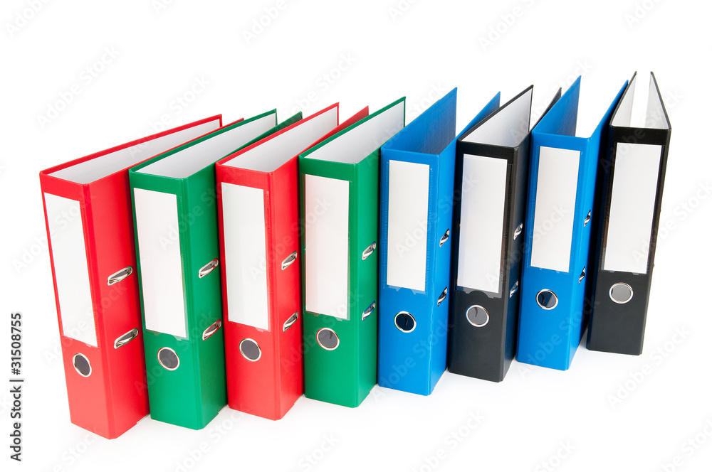 Office folders isolated on the white background Office folders isolated on the white background