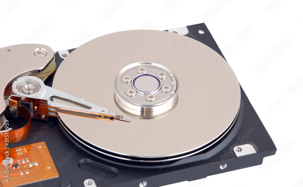 Detailed view of the inside of a hard disk drive (HDD) Detailed view of the inside of a hard disk drive (HDD)