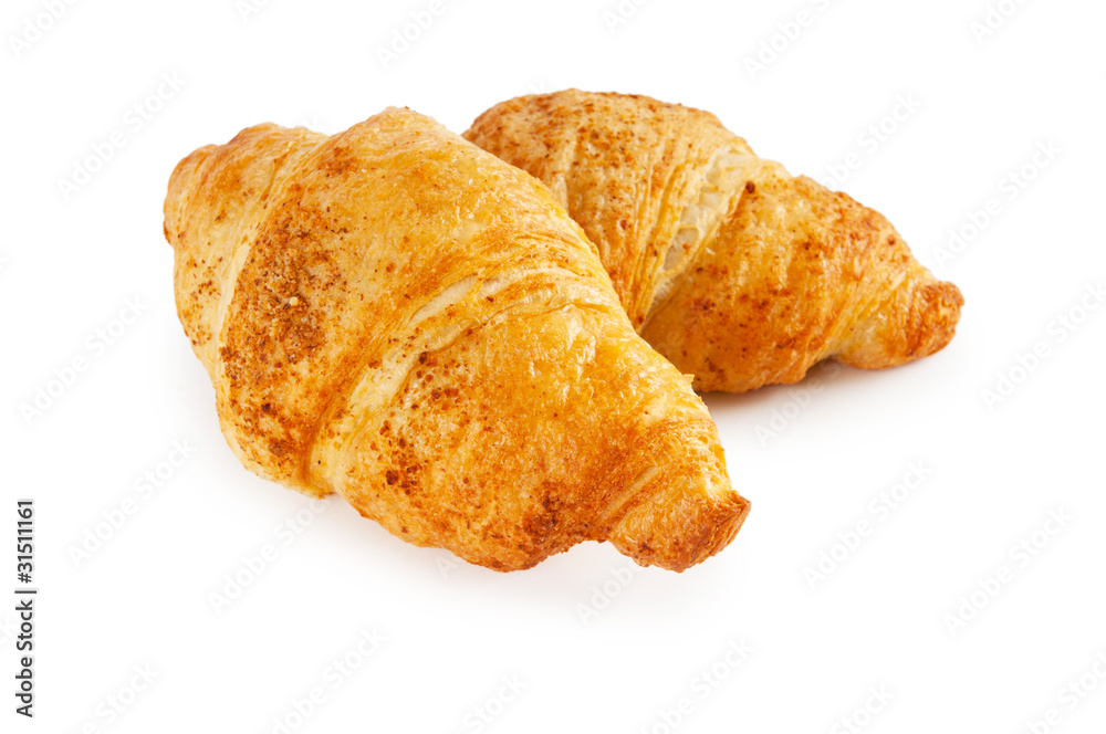 Breakfast concept - croissant isolated on white Breakfast concept - croissant isolated on white