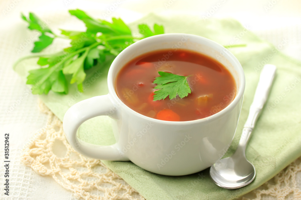 Minestrone soup in a bowl Minestrone soup in a bowl