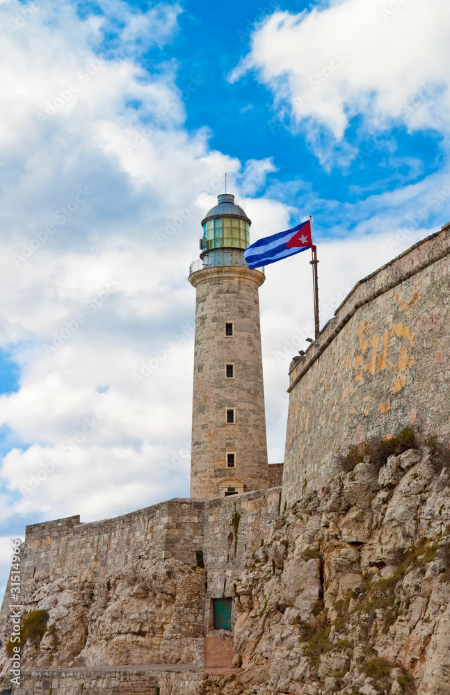 The castle of El Morro at the entrance of the bay of Havana