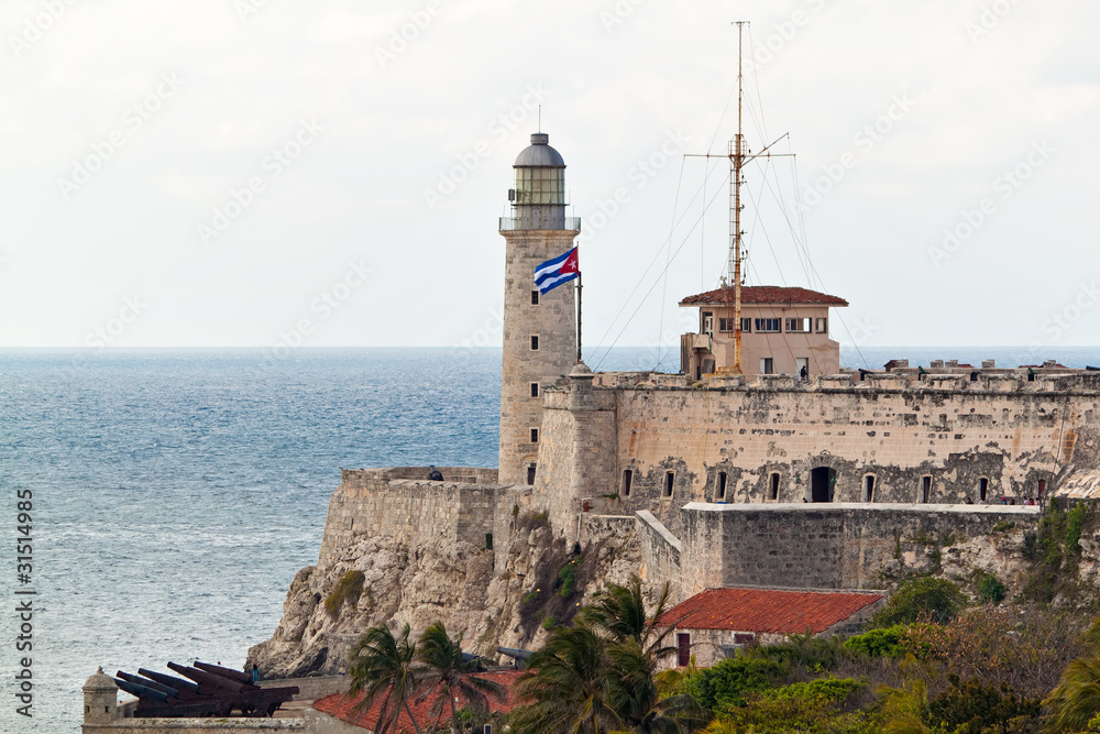 The castle of El Morro at the entrance of the bay of Havana