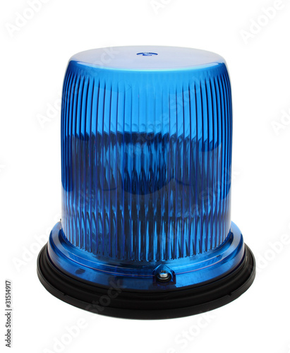 Blue flashing beacon.