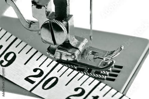 Sewing machine with a measuring tape photo