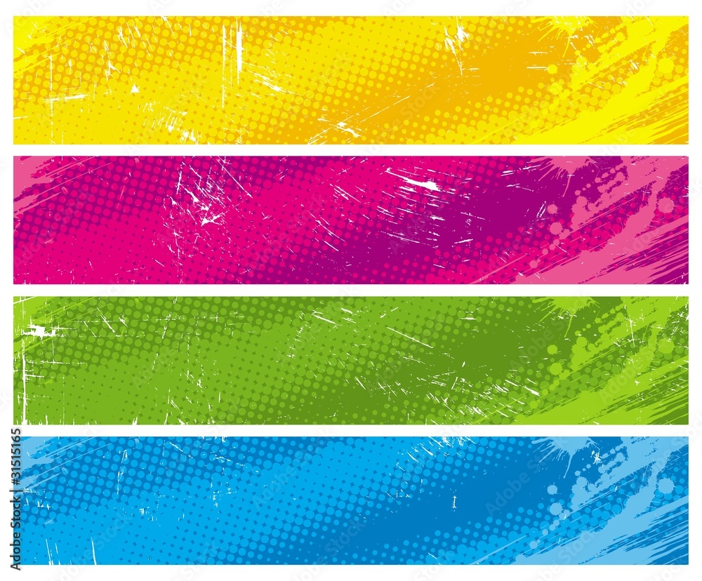 Halftone & grunge banners