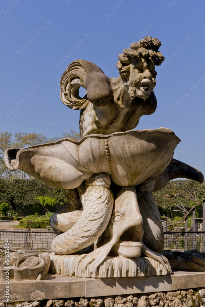 Obraz premium Firenze, Giardini di Bolboli, fontana del Nettuno