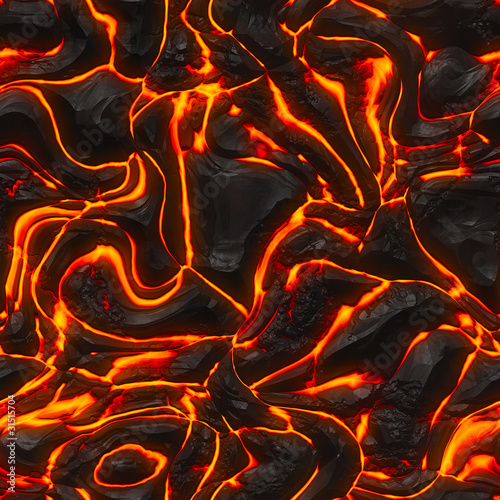 Seamless magma or lava texture photo