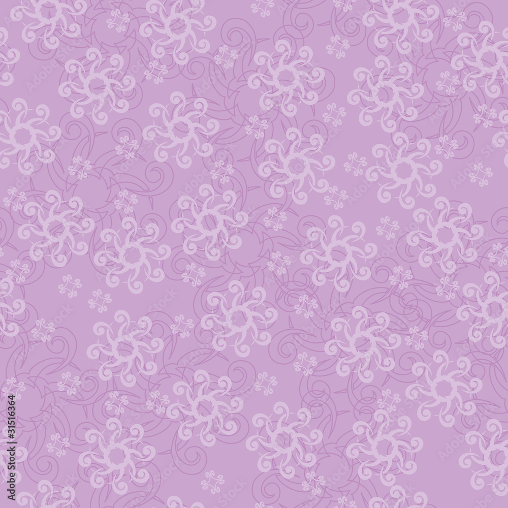 vector violet geometric seamless texture with curved elements