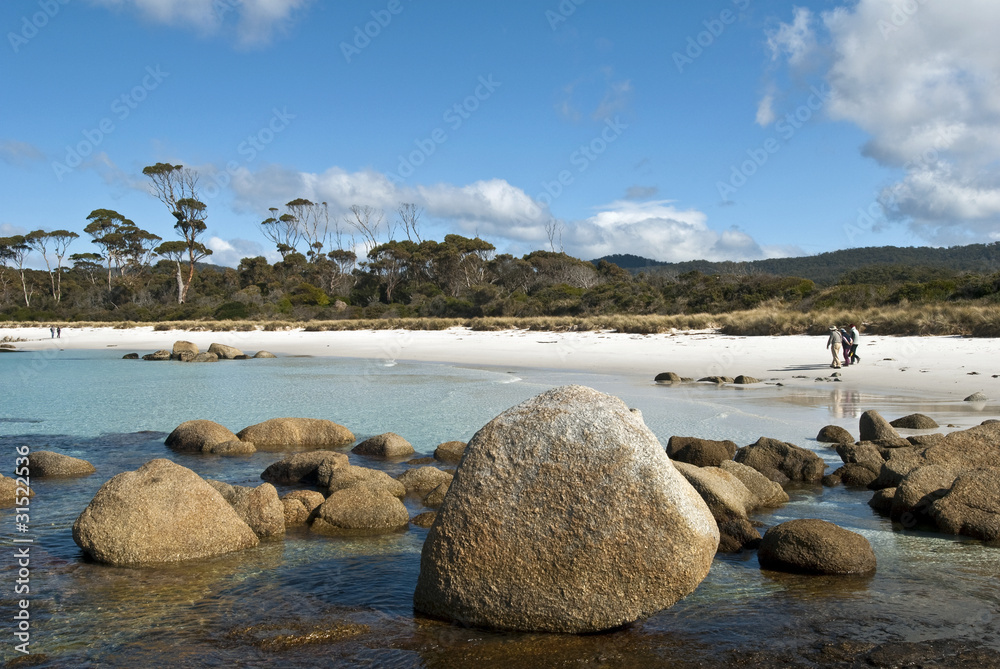 Beach Walkers, Bay of Fires, Tasmania