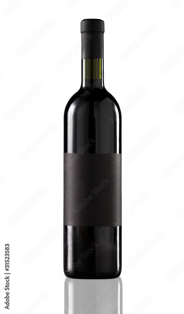 Red wine bottle isolated on white. Red wine bottle isolated on white.