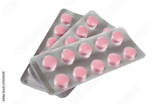 Blister with pills isolated on white