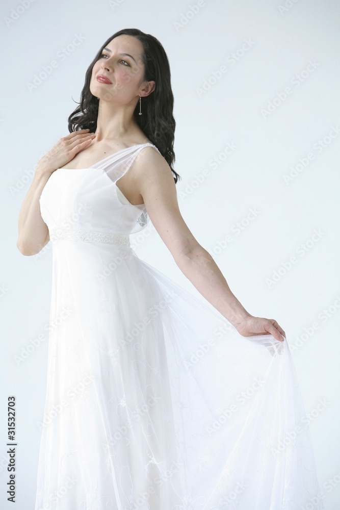 Woman Wearing Flowing Dress