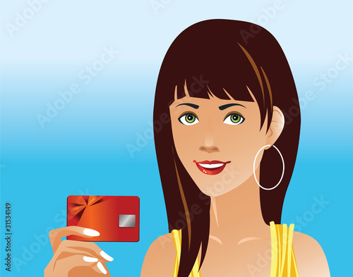 girl with a credit card