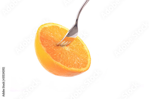 Gabel in halber Orange