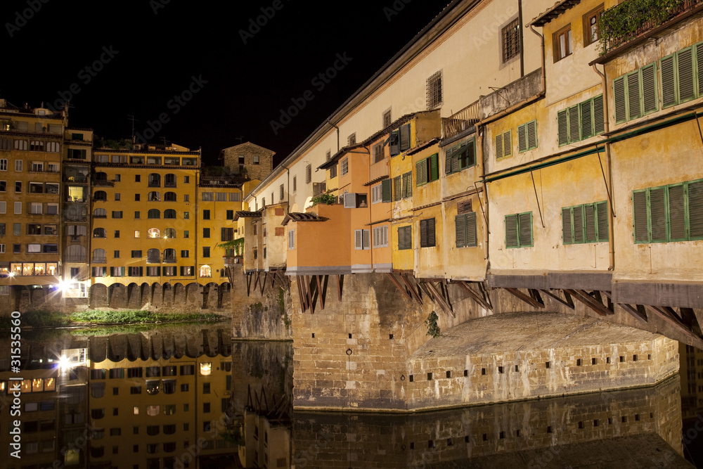 Obraz premium Ponte Vecchio de noche
