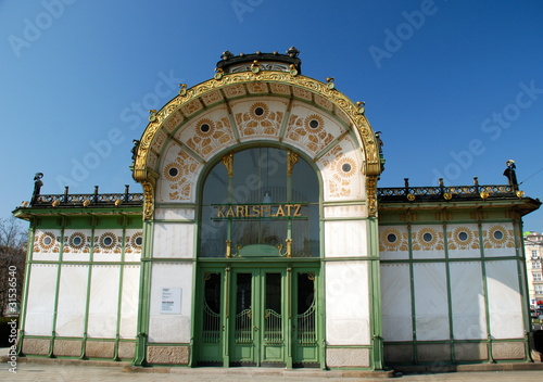 Bild auf Leinwand Otto Wagner's Pavillon, Vienna