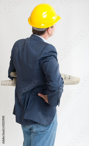Back view of an architect