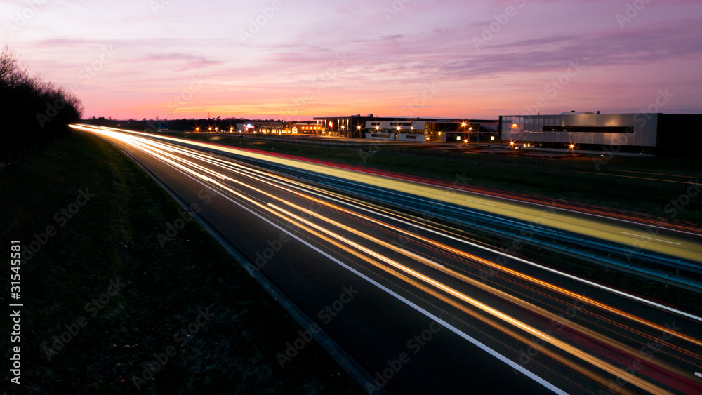 highway at dusk highway at dusk