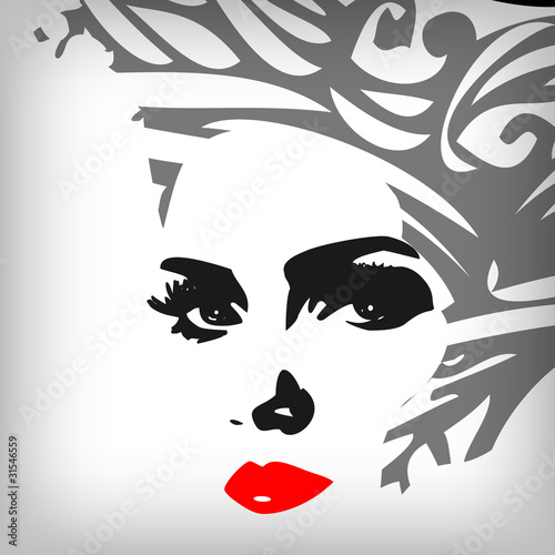 Woman image in grunge style