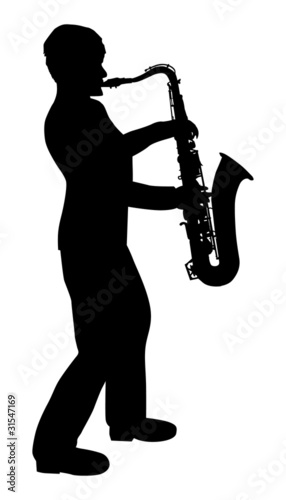 saxophonist silhouette illustration