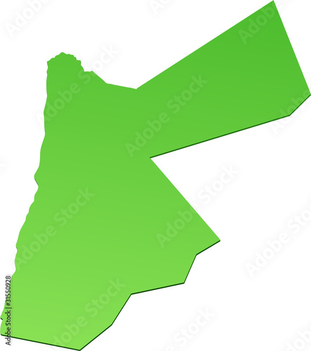 Carte de la Jordanie verte (détouré)