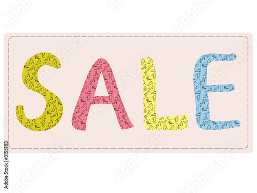 Sale word made of shoes pattern