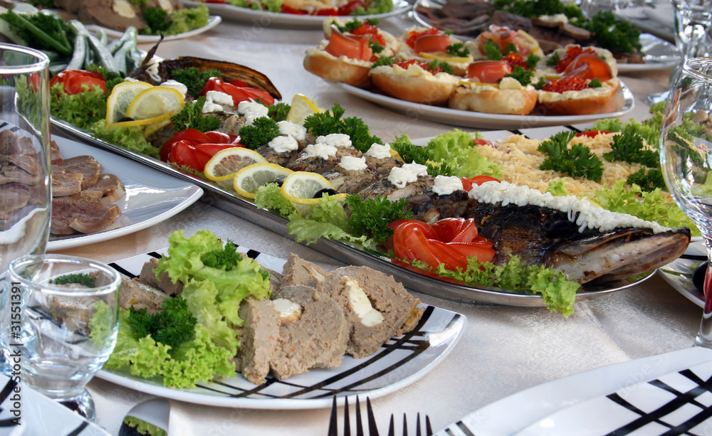 A table with dishes