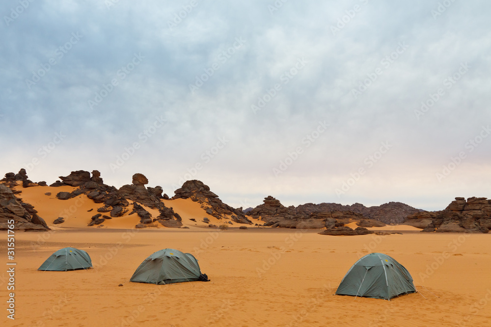 Camping in the Desert - Akakus (Acacus) Mountains, Sahara, Libya