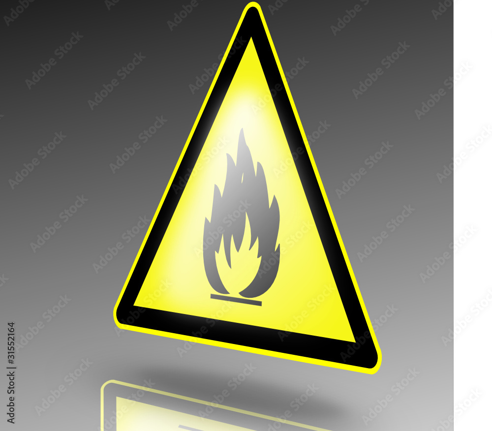 Warnzeichen feuergefährliche Stoffe Stock Vector | Adobe Stock